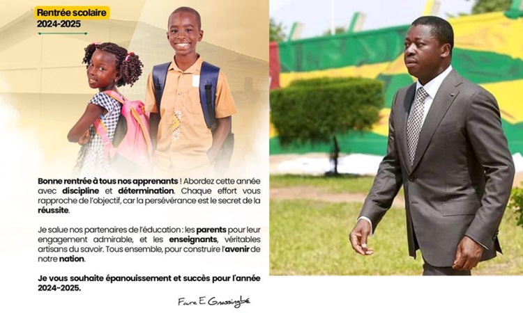 Togo: un message important du président Faure Gnassingbé à la communauté éducative